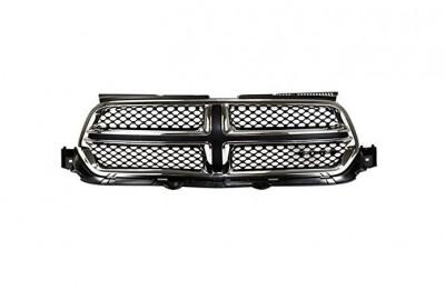 Grila masca radiator Dodge Durango, 2014-, Fata, cu ornament cromat; negru, Aftermarket foto