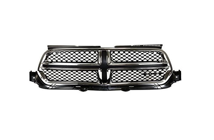 Grila masca radiator Dodge Durango, 2014-, Fata, cu ornament cromat; negru, Aftermarket