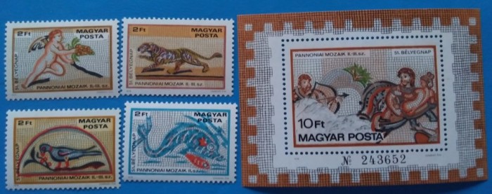 UNGARIA -1978-Ziua Marci-Mozaicuri panonice- Seria+ Colita-MNH(Mi.-20e) UNGARIA -1978-Ziua Marci-Mozaicuri panonice- Seria+ Colita-MNH(Mi.-20e)