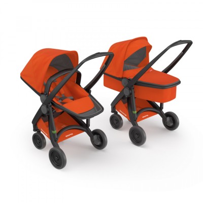 Carucior 2 in 1, Greentom, 100% Ecologic, Black Orange foto