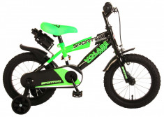 Bicicleta pentru baieti Volare Sportivo, 14 inch, culoare Verde neon/Negru, fran PB Cod:2040 foto