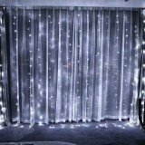 Instalatie craciun, tip perdea, ip44, 6 m x 3 m, 480 led-uri, alb rece, cu 8 jocuri de lumini, 31 v, 9w, interconectabila, prelungitor 3 m inclus, fir, Flippy