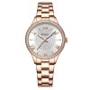 Ceas de dama Curren, quartz, curea roze, cadran alb, sticla hardlex, rezistent la apa, elegant