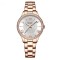 Ceas de dama Curren, quartz, curea roze, cadran alb, sticla hardlex, rezistent la apa, elegant