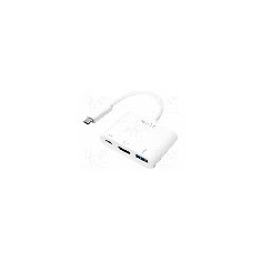 Cablu HDMI soclu, USB A soclu, USB C mufa, USB C Power Delivery, USB 3.0, lungime 140mm, {{Culoare izola&#355;ie}}, LOGILINK - UA0258