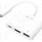 Cablu HDMI soclu, USB A soclu, USB C mufa, USB C Power Delivery, USB 3.0, lungime 140mm, {{Culoare izola&amp;#355;ie}}, LOGILINK - UA0258