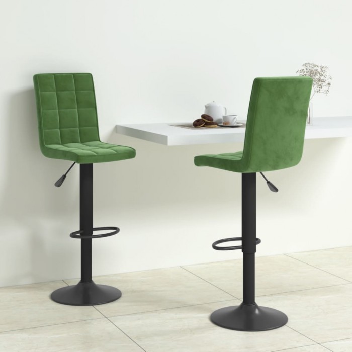 vidaXL Scaune de bar, 2 buc., verde &icirc;nchis, catifea 335766