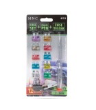 Set 10 sigurante auto 19x13mm 3 5 7.5 10 15 20 25 30A + creion de faza/tester 6-24V M`N`C 05713, MNC