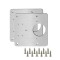 Set 2 hinged cabinet repair plate, JENUOS&reg;, inox, 90 x 90 mm, Argintiu