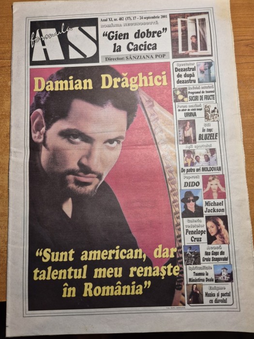 ziarul formula as 17 - 24 septembrie 2001 - damian draghici , michael jackson ,