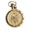 Ceas de buzunar, Gorben, Clasic, Vintage, Skeleton, Mecanic, Lant, Cifre romane, Auriu