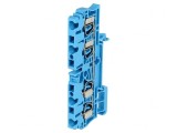 Conector Șine 2,5mm2 1 Piste 4 Borne Albastru Wemid