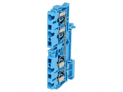 Conector Șine 2,5mm2 1 Piste 4 Borne Albastru Wemid foto