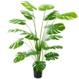 HOMCOM Plantă artificială arbore Monstera deliciosa cu ghiveci inclus &icirc;nălțime 150 cm interior verde | Aosom Romania