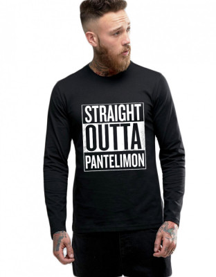 Bluza barbati neagra - Straight Outta Pantelimon - M foto