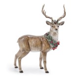 Figurina Ren Craciun polirasina multicolora 43,6x19,4x55,7h