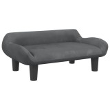 Cumpara ieftin Pat de caini, gri inchis, 70x40x24 cm, catifea