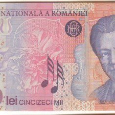 SV * Romania 50000 LEI 2000 / 2002 * BNR * Seria 024B4232696 * XF +