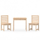 Set bistro de gradina, 3 piese, lemn masiv de pin
