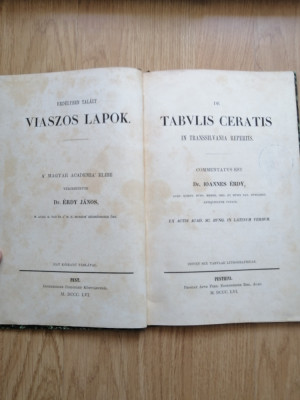 De tabulis ceratis in Transsilvania repertis Commentatus - Ioannes Erdy 1856 foto
