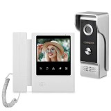 Videointerfon cu receptor, CRISTALIS SALE&trade;, Ecran TFT LCD color de 5 Inch, Viziune nocturna cu Infrarosu, Bidirectional cu deblocare a usii, Rezistent