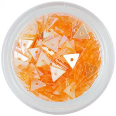 Triunghiuri decorative cu gaură, portocalii - nail art