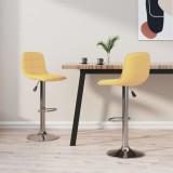 VidaXL Scaune de bar, 2 buc., galben, material textil