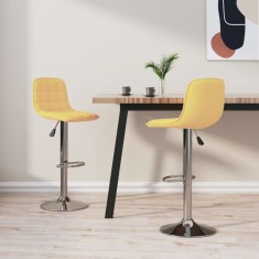 vidaXL Scaune de bar, 2 buc., galben, material textil