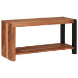 VidaXL Bibliotecă Maro, Negru 80 x 30 x 110 cm Lemn Solid de Acacia