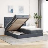 VidaXL Cadru de pat otoman cu saltele Gri &icirc;nchis 180x200cm catifea 3313791