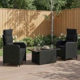 Cumpara ieftin Set dining pentru exterior 3 buc. Negru 100 x 55 x 73 cm