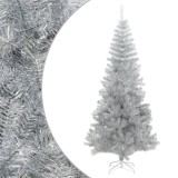 vidaXL Pom de Crăciun artificial cu suport, argintiu, 240 cm, PET