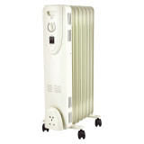 Radiator cu ulei, 7 elementi, putere 1500 W, alb, termostat reglabil