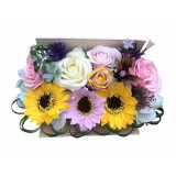 Aranjament Floral in Carte EVENTISSIMI - 9 Flori din Sapun, Multicolor