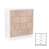 Cumpara ieftin Comodă Miami cu 4 sertare 80x92 cm stejar sonoma-alb