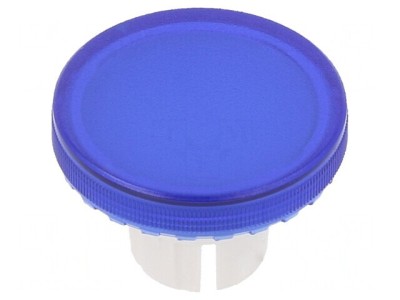 Lentilă buton 22mm albastră transparentă foto