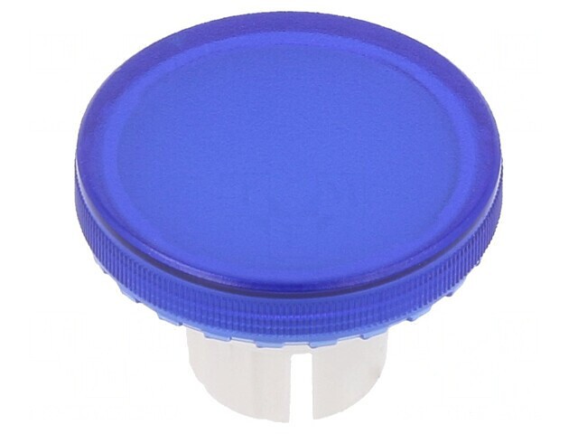 Lentilă buton 22mm albastră transparentă