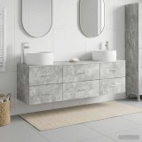 Cumpara ieftin Set dulap baie 3 buc. Gri Beton 161,5 x 44,5 x 80 cm