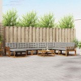 vidaXL Set de canapele de exterior 9 pcs Gri natural și deschis 3369766