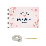 Album foto / Guestbook / Caiet marturii pentru cea mai buna mama, format A4 landscape, pix inclus, accesoriu nunta