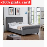 Pat Silver 140x200 cm Tapitat Catifea Gri Somiera Inclusa