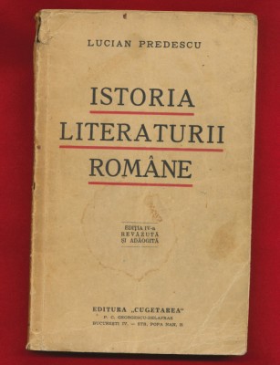 Lucian Predescu &amp;quot;Istoria literaturii romane&amp;quot; Editia a IV-a, 1939 foto