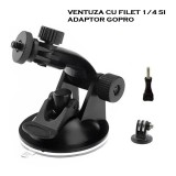 Ventuza 1/4 cu adaptor trepied camere GoPro 5 7 8 9 10 11 SjCam Insta360 DJI