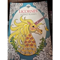 Licornes - Coloriages relaxants (Unicorni - planse de colorat relaxante - limba franceza)