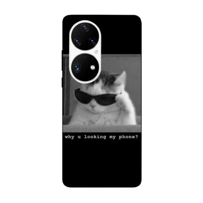 Husa compatibila cu Huawei P50 Pro model Why u looking at my phone, Silicon, TPU, Viceversa foto