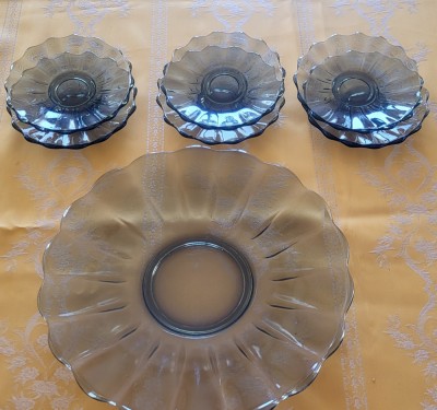 SERVICIU STICLA GROASA, DESERT MASA, PLATOU 4 FARFURIOARE foto