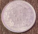 C50 - Moneda foarte veche - Elvetia - 1/2 franci - 1993