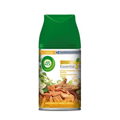 Rezerva odorizant casa Air Wick Santal si Vanilie, uleiuri esentiale, 70 zile prospetime, 250 ml foto