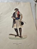 Cromografie germana costum traditional spaniol sfarsit de secol al XIX-lea / inceput de secol al XX-lea