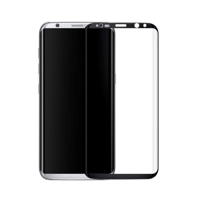 Set 2 folii sticla 3D, Full Glue, Samsung Galaxy S8, ecran complet, Negru